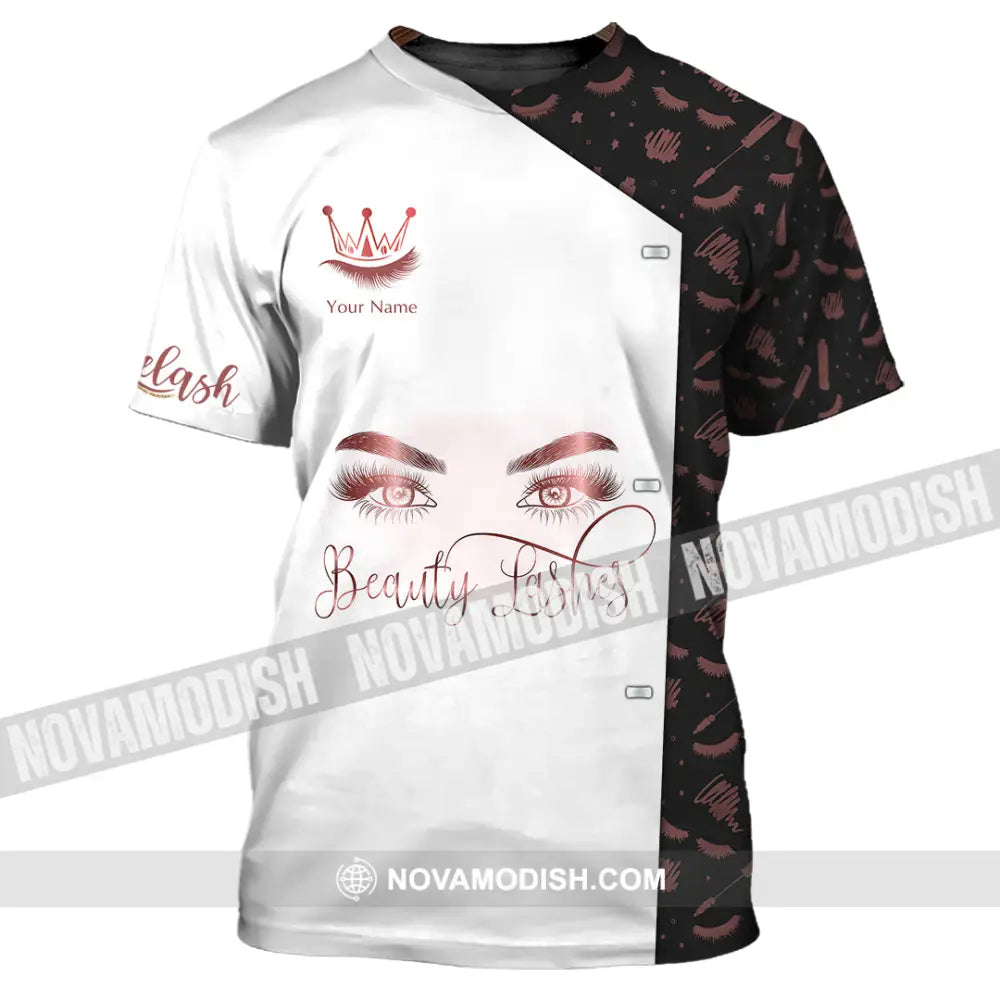 Unisex Shirt - Custom Name Beauty Lashes Shirt T-Shirt / S T-shirt