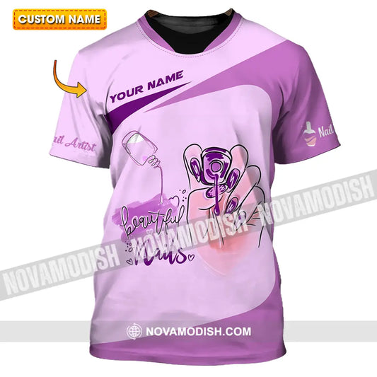 Unisex Shirt - Custom Name Shirt Beauty Nails Artist T-shirt