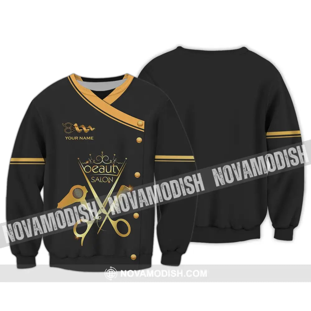 Unisex Shirt - Custom Name Shirt - Beauty Salon Gift For Hairdresser Long Sleeve / S T-shirt