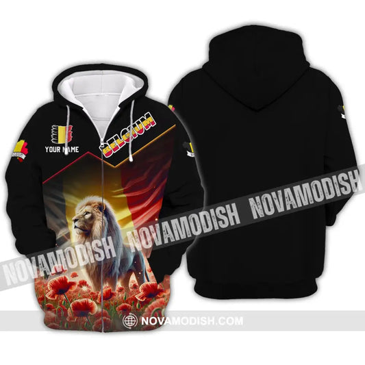 Unisex Shirt - Custom Name Belgium National Team Euro 2024 Zipper Hoodie / S T-Shirt