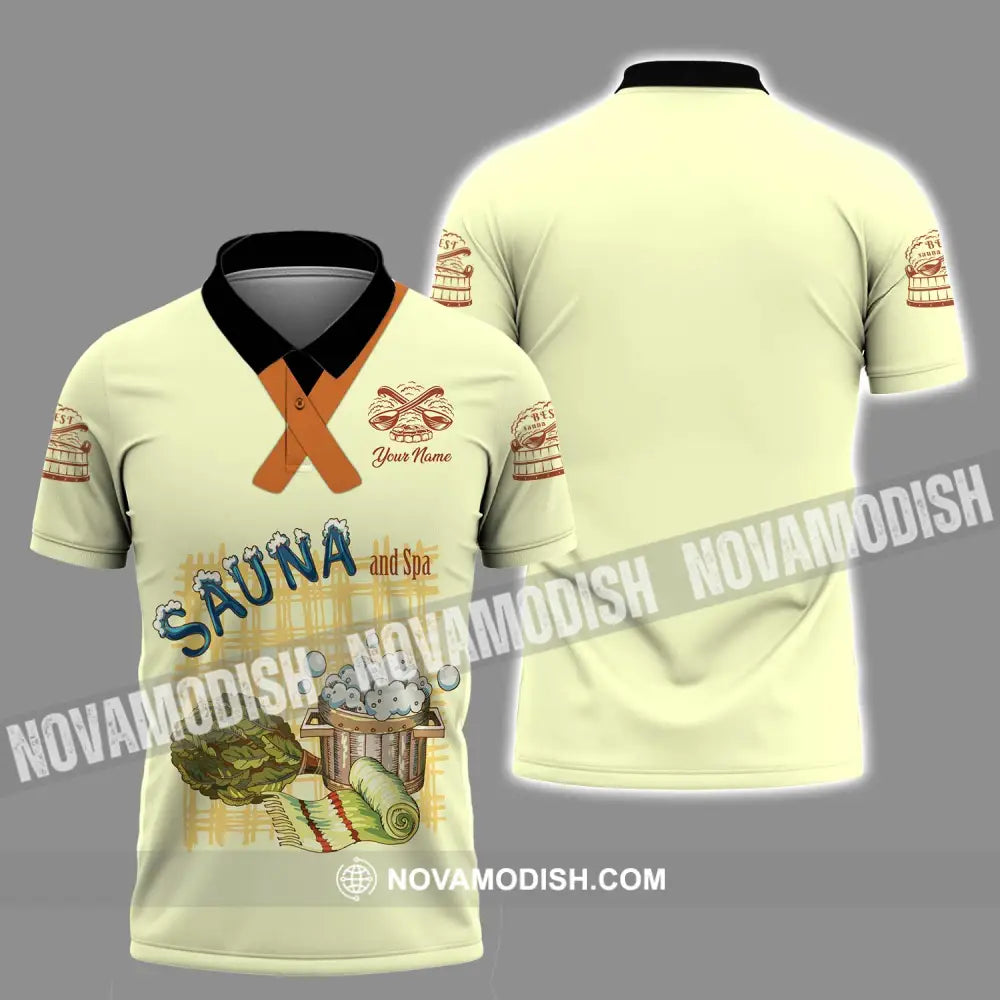 Unisex Shirt - Custom Name Shirt Best Sauna And Spa Polo Shirt / S T-shirt