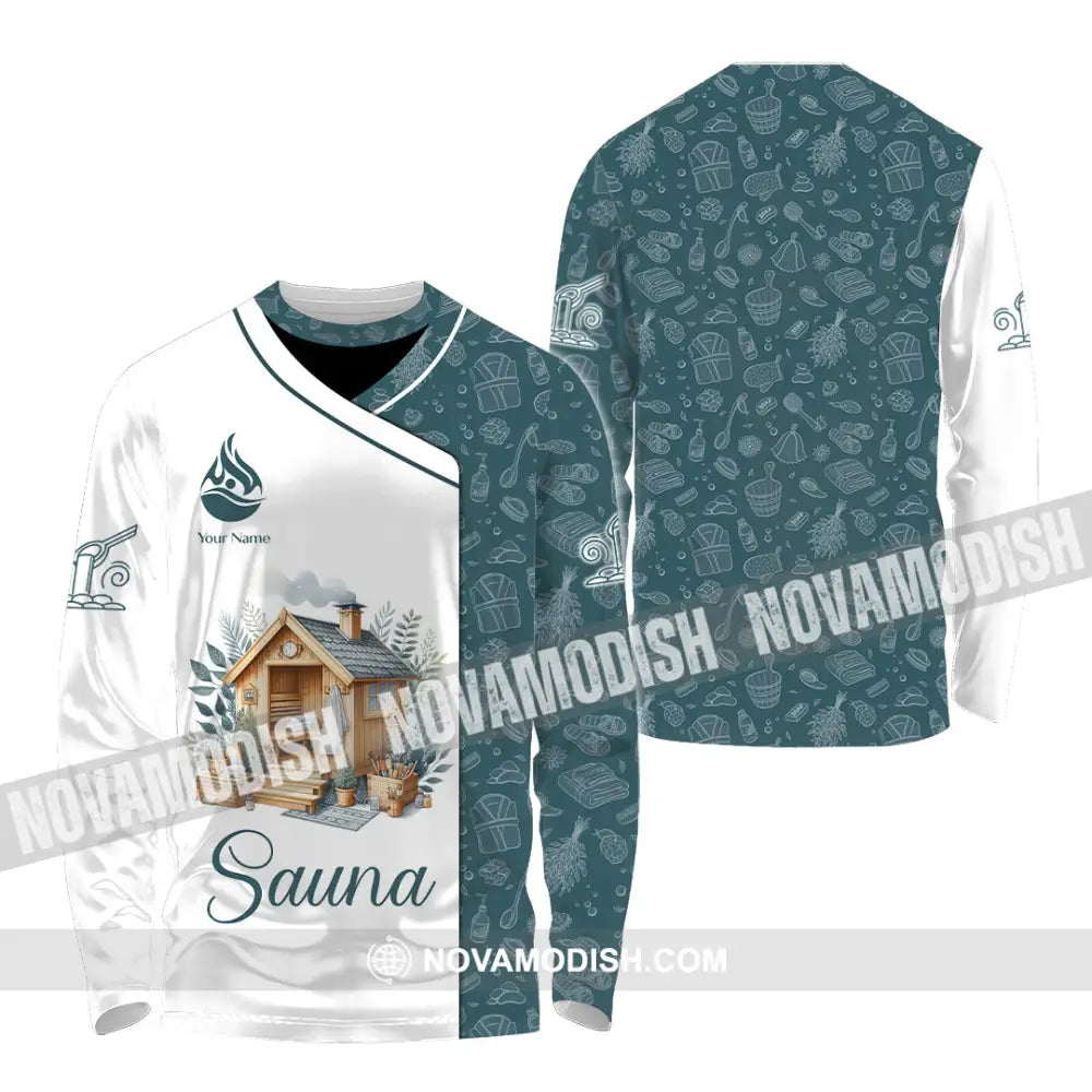 Unisex Shirt - Custom Name Shirt Best Sauna House Long Sleeve Shirt / S T-shirt