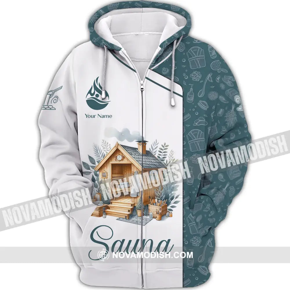 Unisex Shirt - Custom Name Shirt Best Sauna House Zipper Hoodie / S T-shirt
