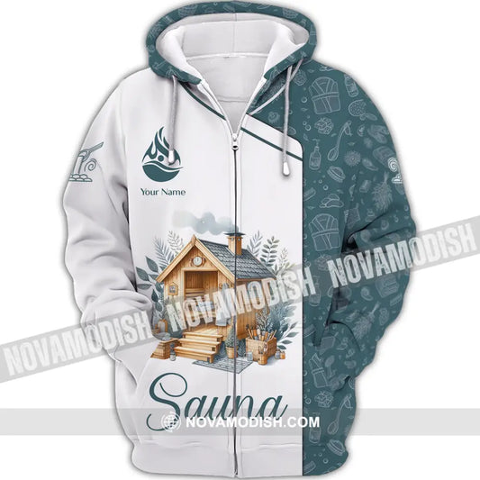 Unisex Shirt - Custom Name Shirt Best Sauna House Zipper Hoodie / S T-shirt