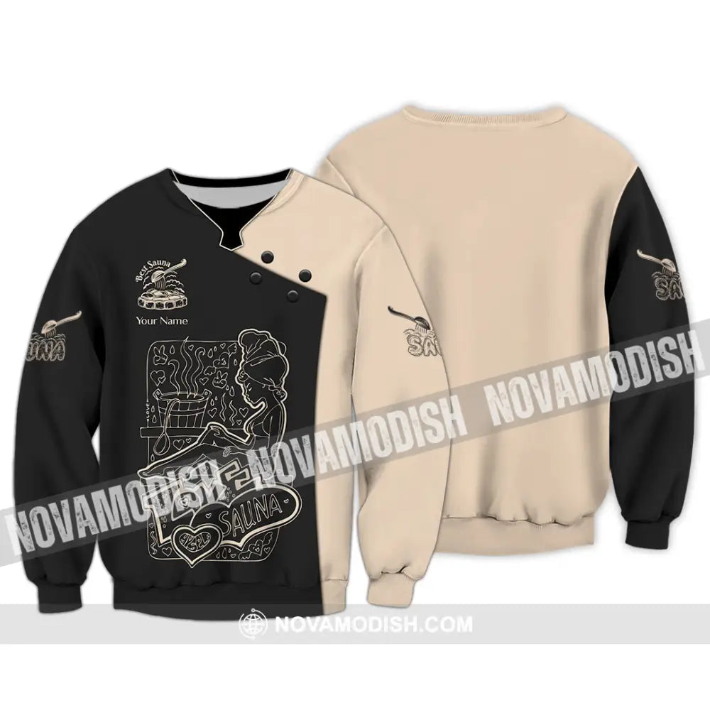 Unisex Shirt - Custom Name Shirt Best Sauna Lover Long Sleeve / S T-shirt