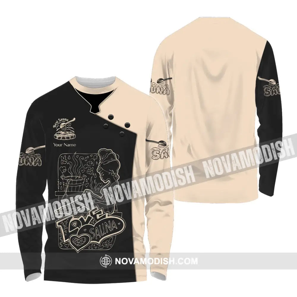 Unisex Shirt - Custom Name Shirt Best Sauna Lover Long Sleeve Shirt / S T-shirt
