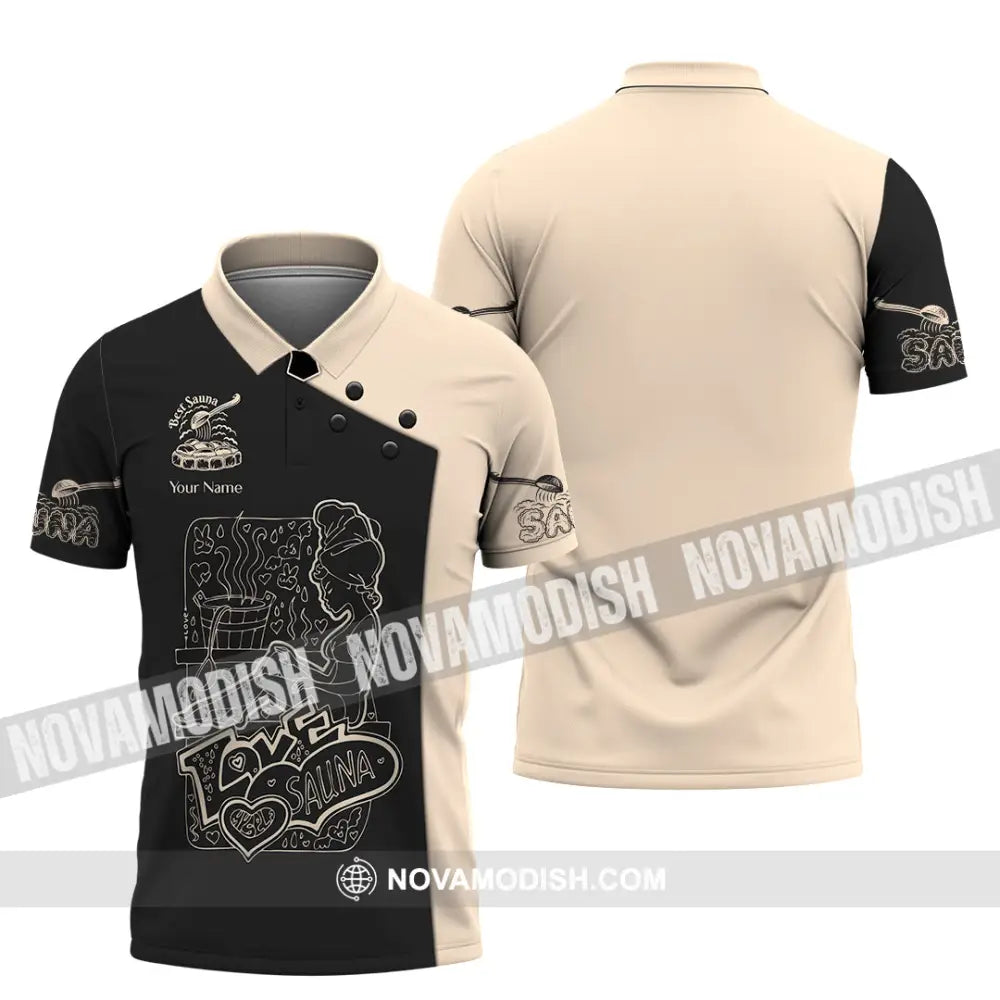 Unisex Shirt - Custom Name Shirt Best Sauna Lover Polo Shirt / S T-shirt