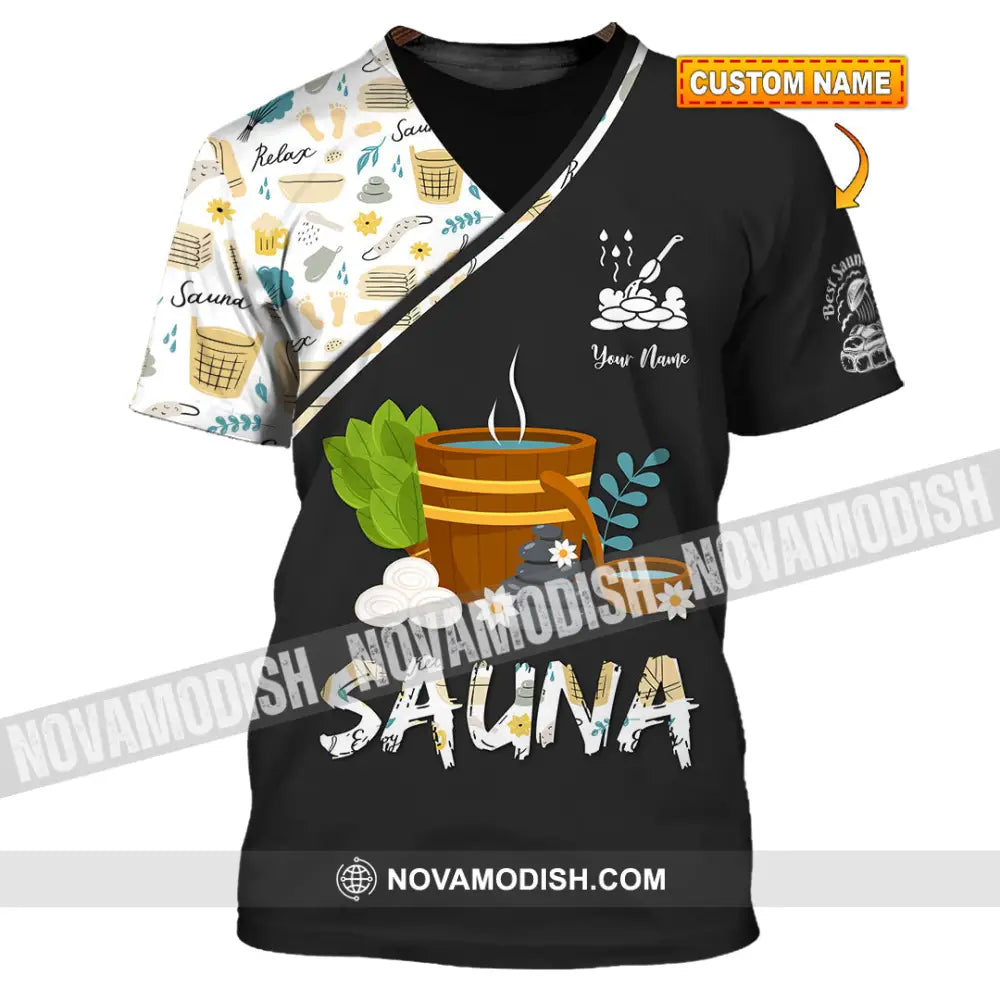 Unisex Shirt - Custom Name Shirt Best Sauna Relax T-shirt