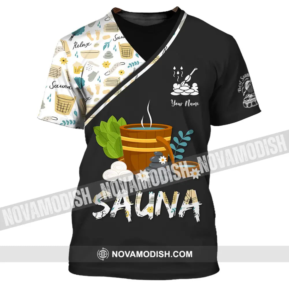 Unisex Shirt - Custom Name Shirt Best Sauna Relax T-Shirt / S T-shirt