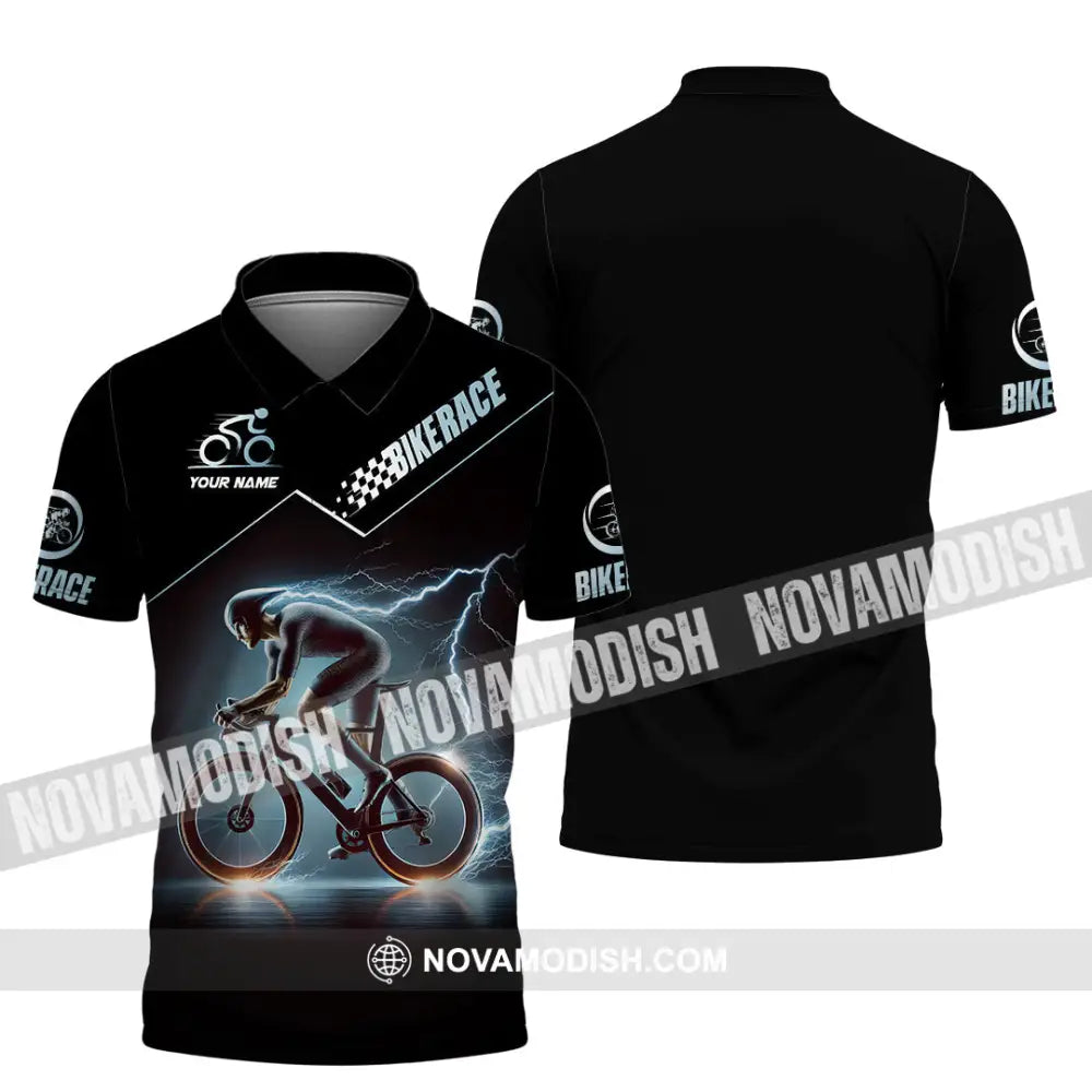 Unisex Shirt Custom Name Bike Race Polo Long Sleeve / S T-Shirt