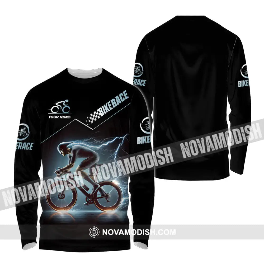 Unisex Shirt Custom Name Bike Race Polo Long Sleeve / S T-Shirt