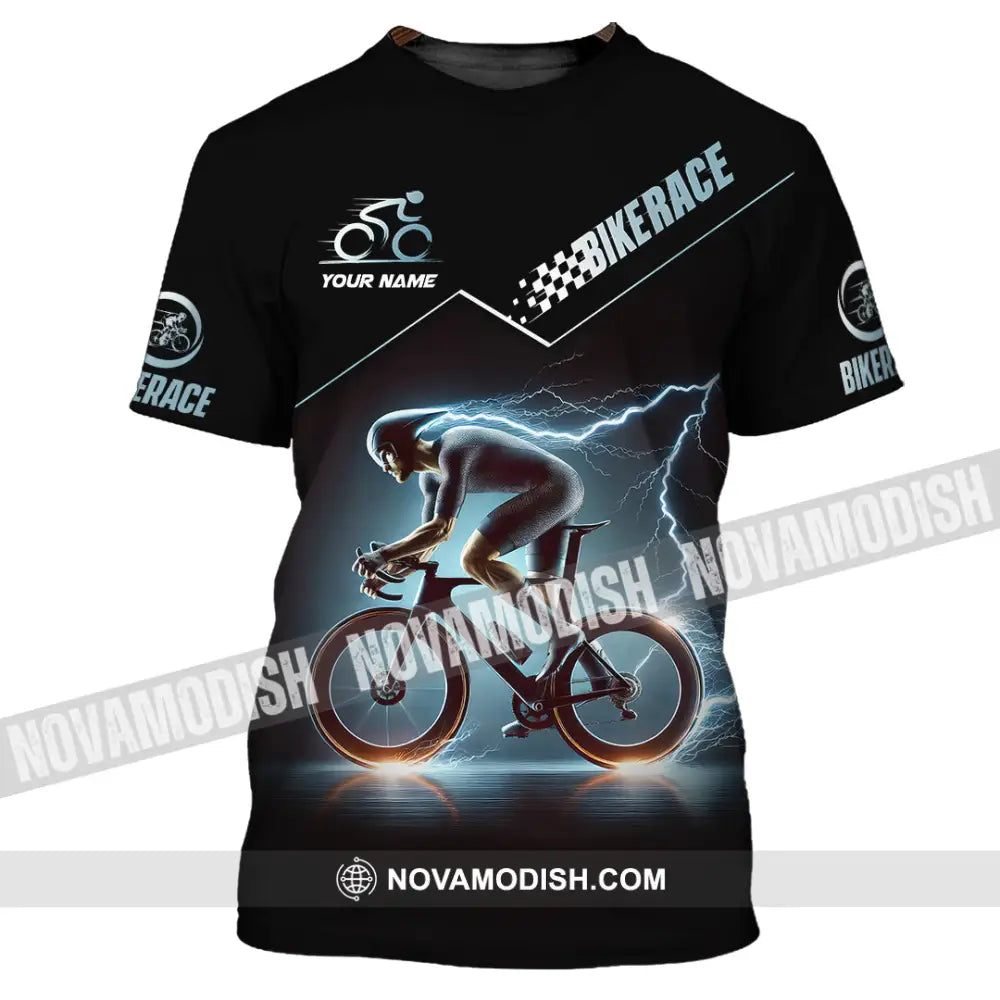 Unisex Shirt Custom Name Bike Race Polo Long Sleeve T-Shirt / S T-Shirt