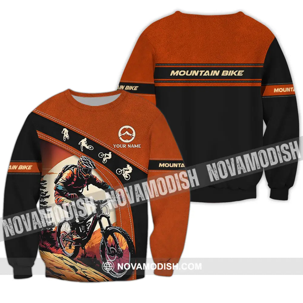 Unisex Shirt - Custom Name Biker Shirt For Mountain Bike Player Long Sleeve / S T-shirt