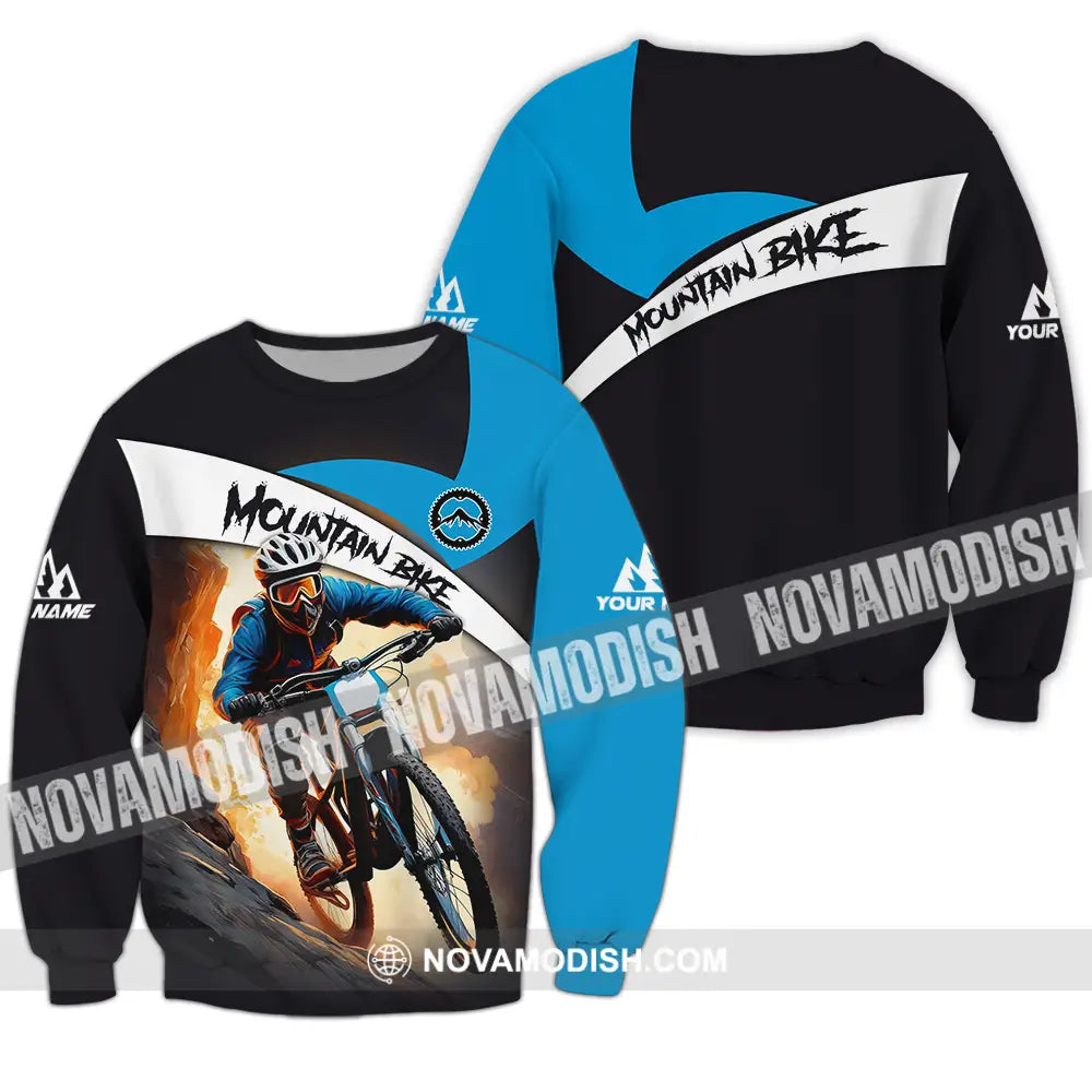 Unisex Shirt - Custom Name Biker Shirt For Mountain Bike Player Racing Long Sleeve / S T-shirt