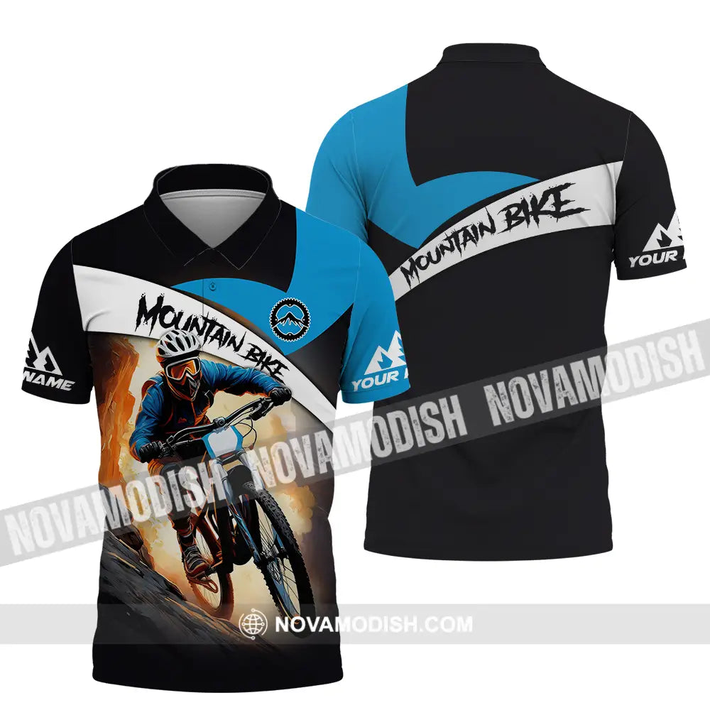 Unisex Shirt - Custom Name Biker Shirt For Mountain Bike Player Racing Polo Shirt / S T-shirt