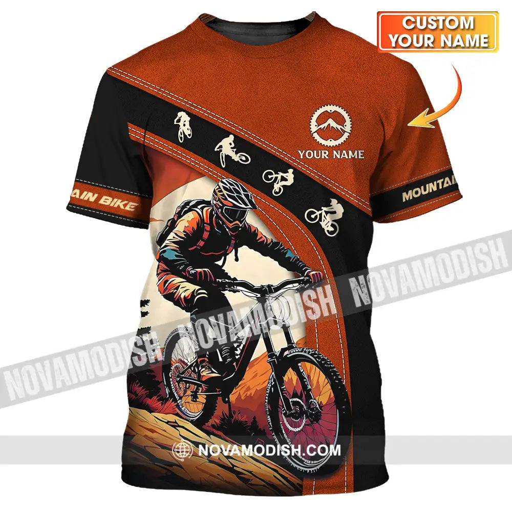 Unisex Shirt - Custom Name Biker Shirt For Mountain Bike Player T-shirt