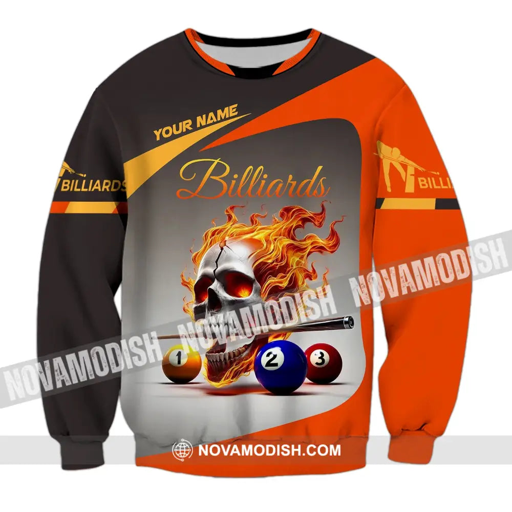 Unisex Shirt Custom Name Billiard Gift Long Sleeve / S T-Shirt