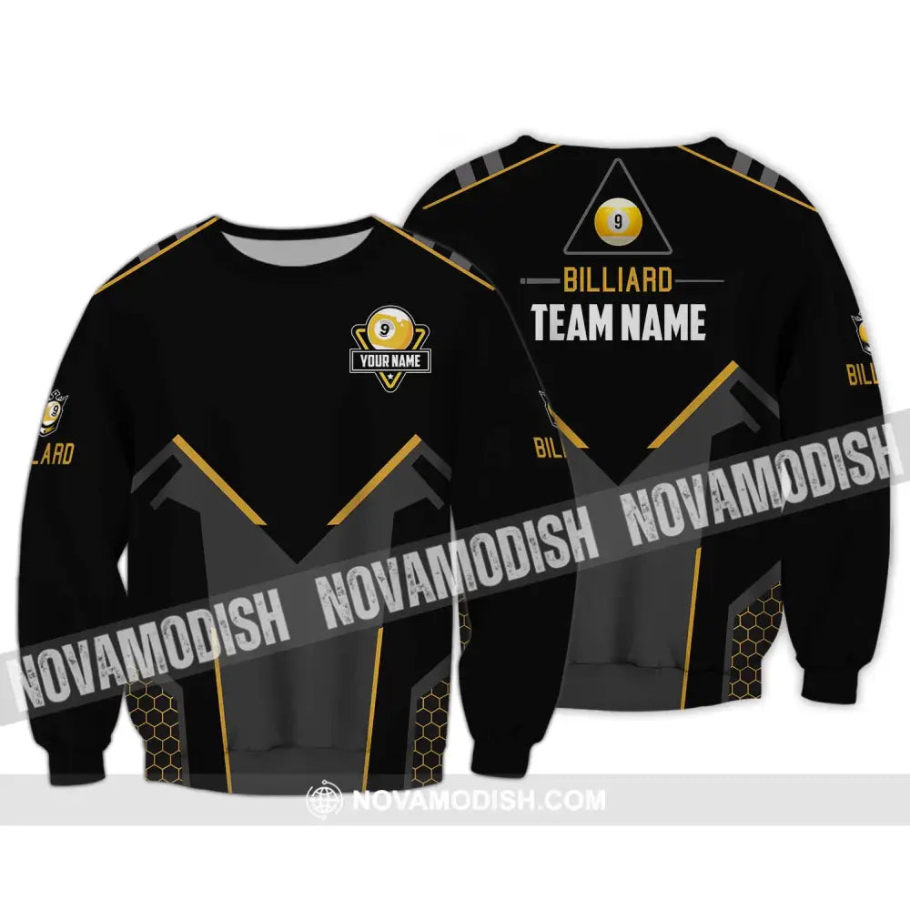 Unisex Shirt - Custom Name Shirt - Billiard Team Name Shirt Long Sleeve / S T-shirt
