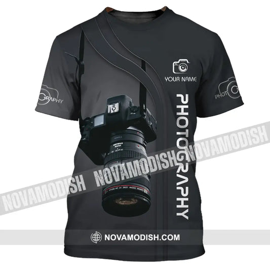 Unisex Shirt - Custom Name Black Shirt - Camera Photographer Shirt T-Shirt / S T-shirt