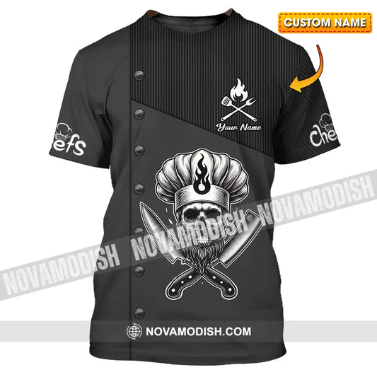 Unisex Shirt - Custom Name Black Chef Shirt T-shirt
