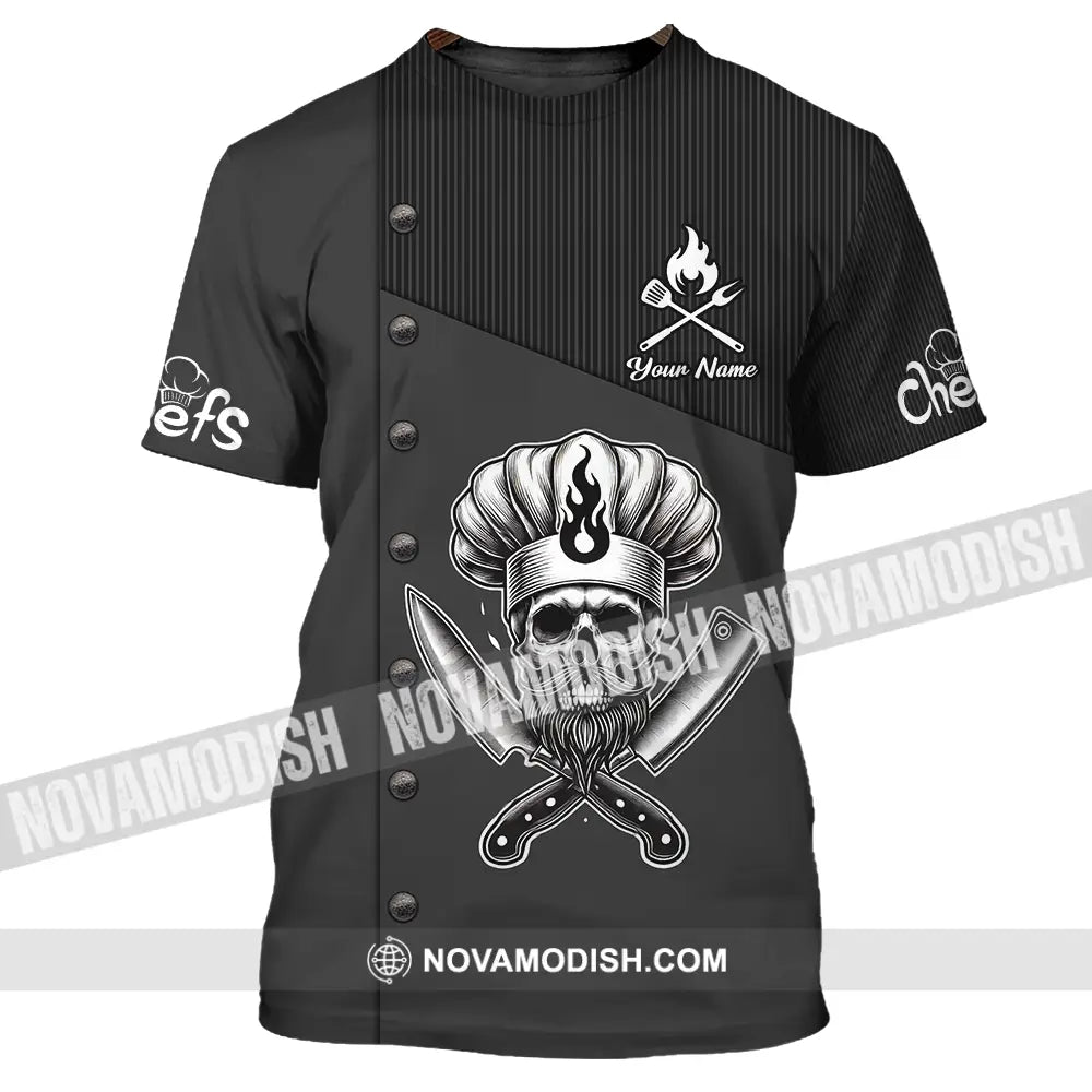 Unisex Shirt - Custom Name Black Chef Shirt T-Shirt / S T-shirt