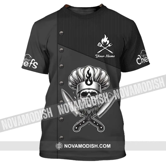 Unisex Shirt - Custom Name Black Chef Shirt T-Shirt / S T-shirt
