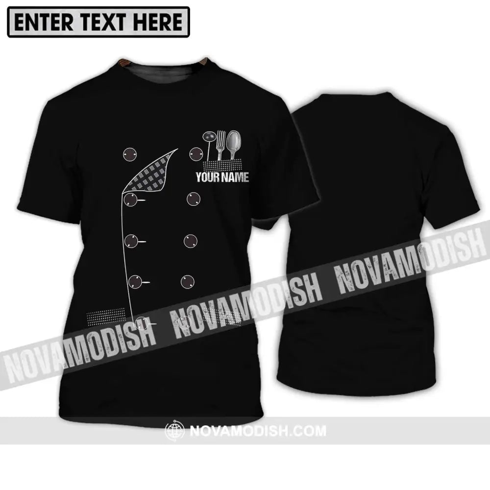 Unisex Shirt - Custom Name Black Chef Shirt T-Shirt / S T-shirt