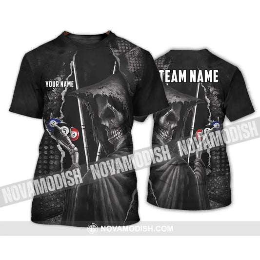 Unisex Shirt - Custom Name Black Death Sport Shirt Billiard T-Shirt / S T-shirt