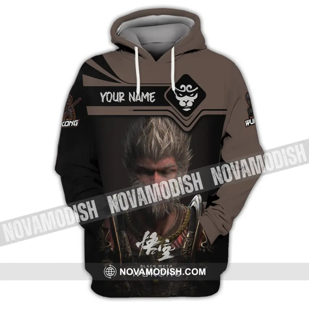 Unisex Shirt Custom Name Black Myth Wukong Polo Long Sleeve Gift For Game Lover Hoodie / S T-Shirt