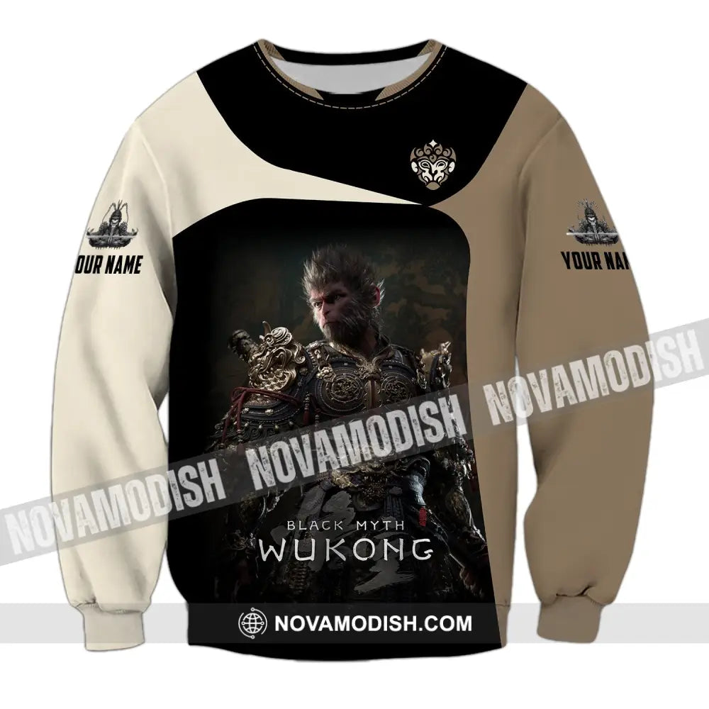 Unisex Shirt Custom Name Black Myth Wukong Polo Long Sleeve Gift For Game Lover / S T-Shirt