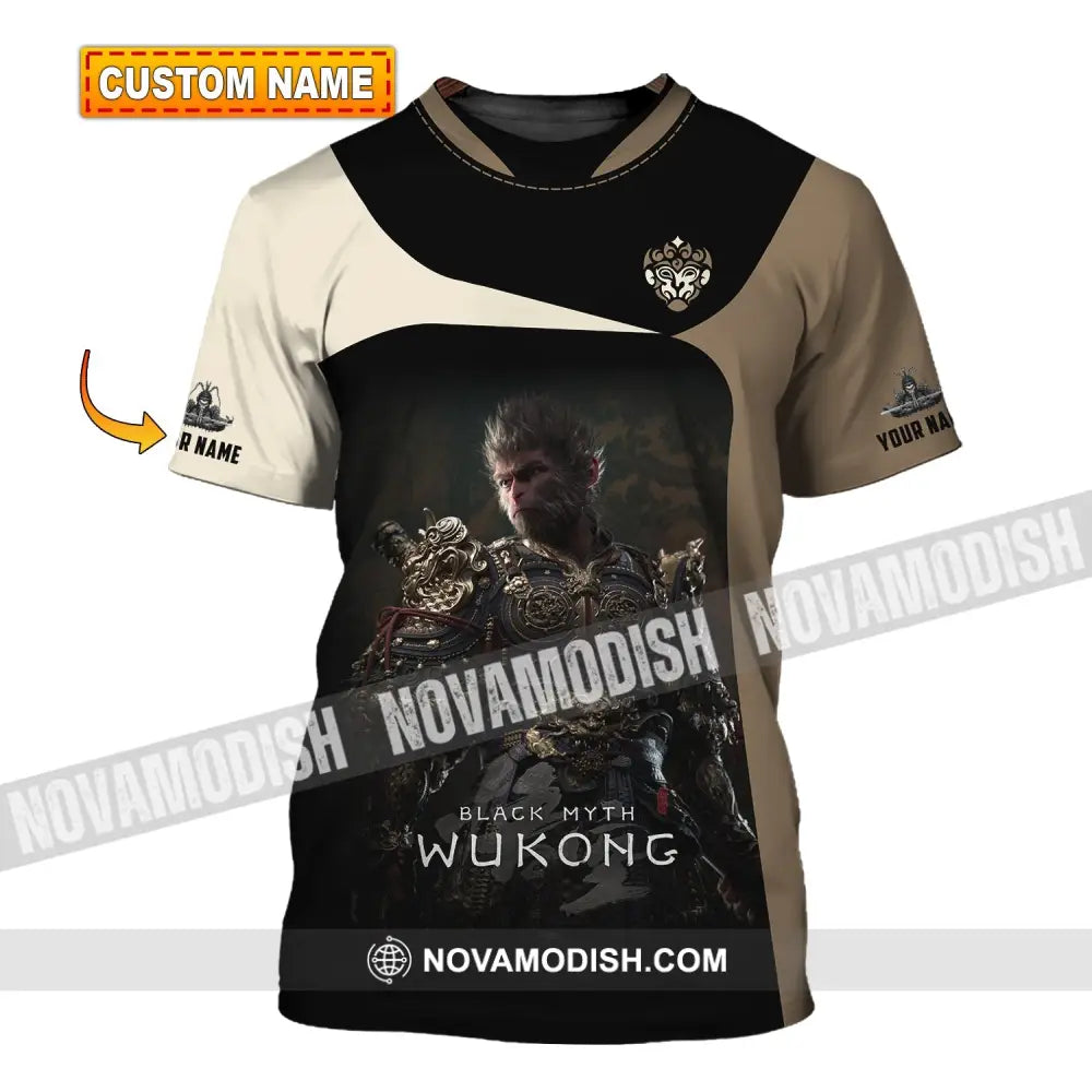 Unisex Shirt Custom Name Black Myth Wukong Polo Long Sleeve Gift For Game Lover T-Shirt