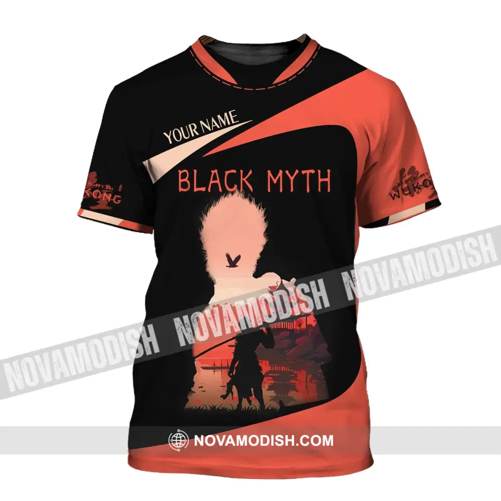 Unisex Shirt Custom Name Black Myth Wukong Polo Long Sleeve Gift For Game Lover T-Shirt / S T-Shirt