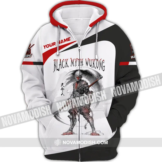 Unisex Shirt Custom Name Black Myth Wukong T-Shirt Hoodie Long Sleeve Zipper / S T-Shirt