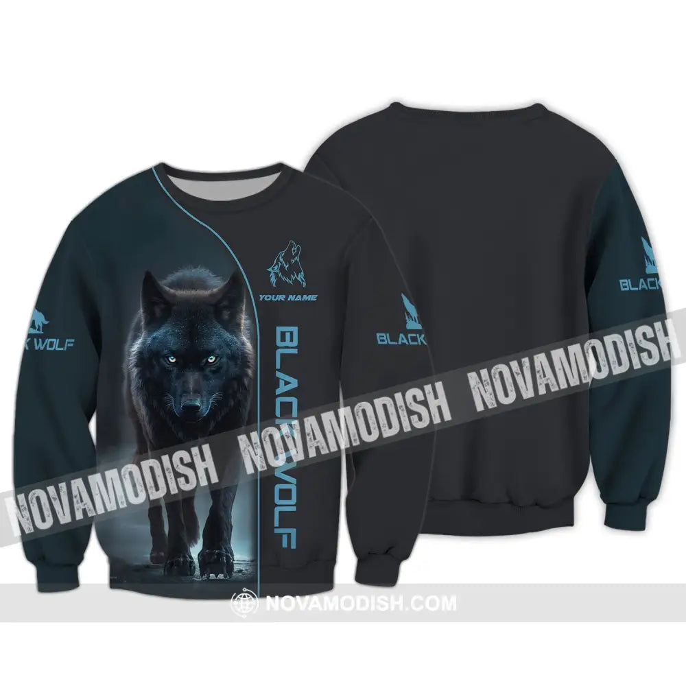 Unisex Shirt - Custom Name Shirt - Black Wolf Shirt - Black Wolf Name Long Sleeve / S T-shirt