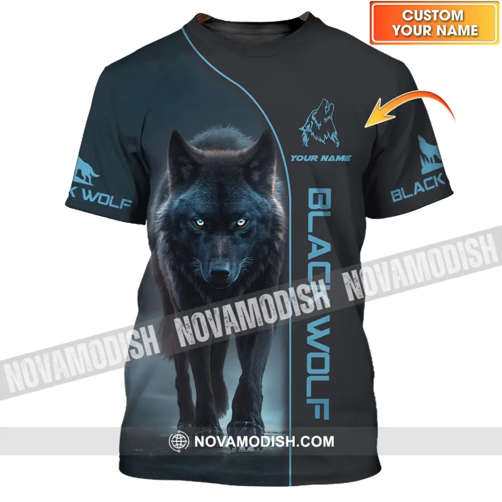 Unisex Shirt - Custom Name Shirt - Black Wolf Shirt - Black Wolf Name T-shirt