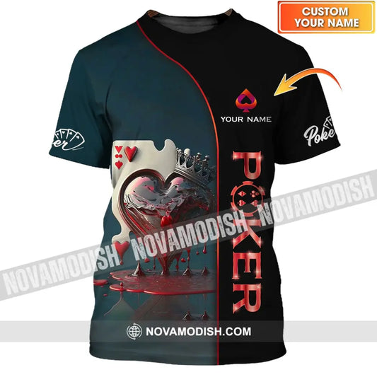 Unisex Shirt - Custom Name Shirt - Blood Heart Poker Shirt T-shirt