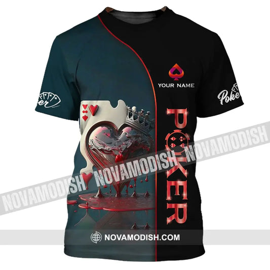 Unisex Shirt - Custom Name Shirt - Blood Heart Poker Shirt T-Shirt / S T-shirt