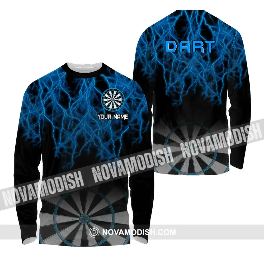 Unisex Shirt - Custom Name Shirt Blue Dart Long Sleeve Shirt / S T-shirt