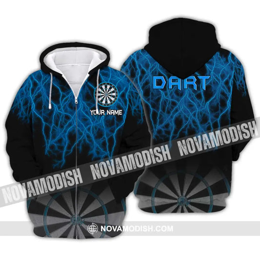 Unisex Shirt - Custom Name Shirt Blue Dart Zipper Hoodie / S T-shirt