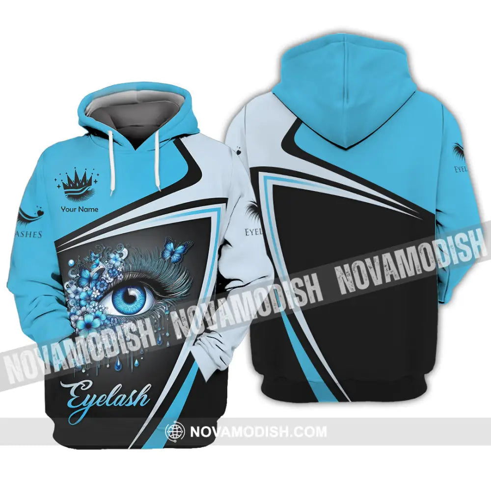 Unisex Shirt - Custom Name Blue Eyelash Shirt Hoodie / S T-shirt