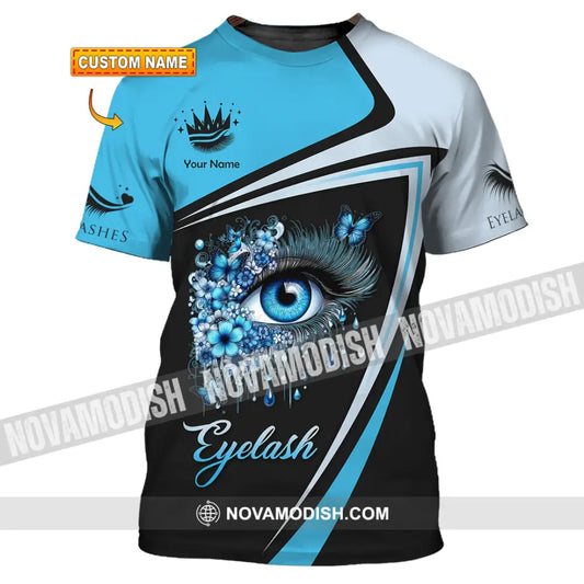 Unisex Shirt - Custom Name Blue Eyelash Shirt T-shirt