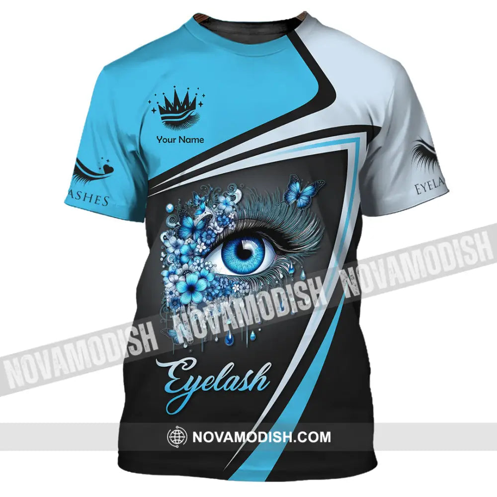 Unisex Shirt - Custom Name Blue Eyelash Shirt T-Shirt / S T-shirt