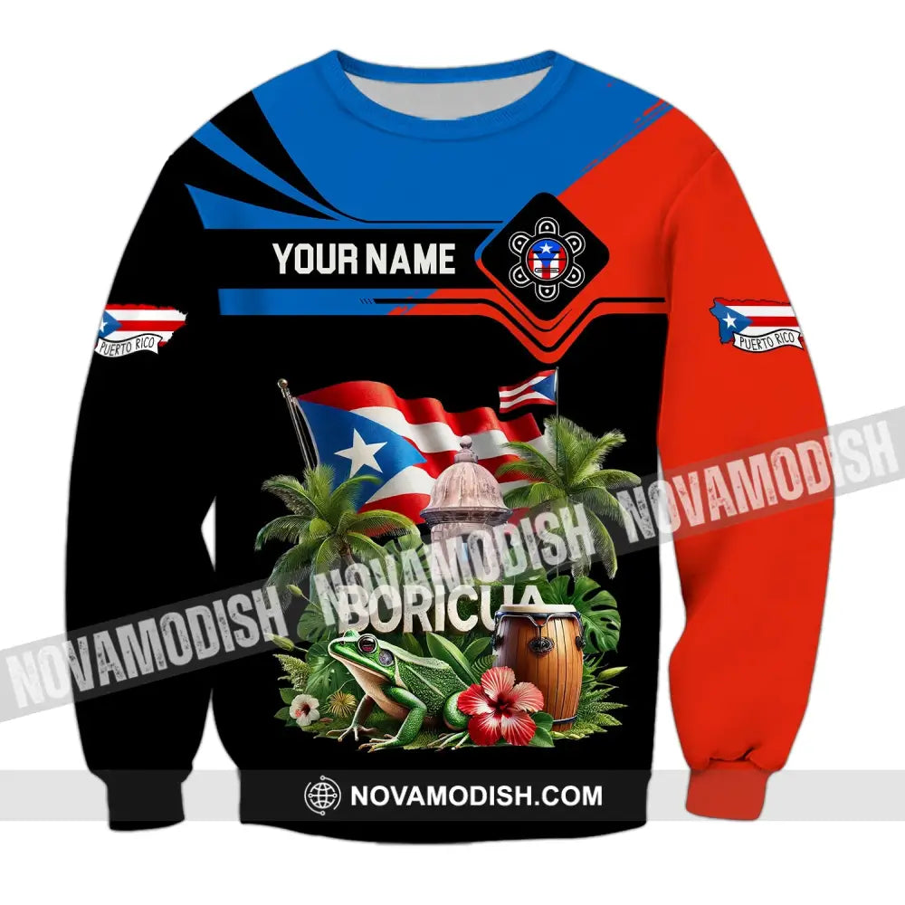 Unisex Shirt Custom Name Boricua Polo Long Sleeve Gift / S T-Shirt