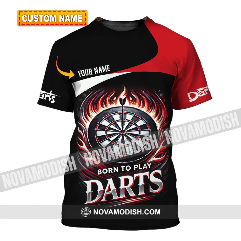 Unisex Shirt - Custom Name Born To Play Dart T-Shirt