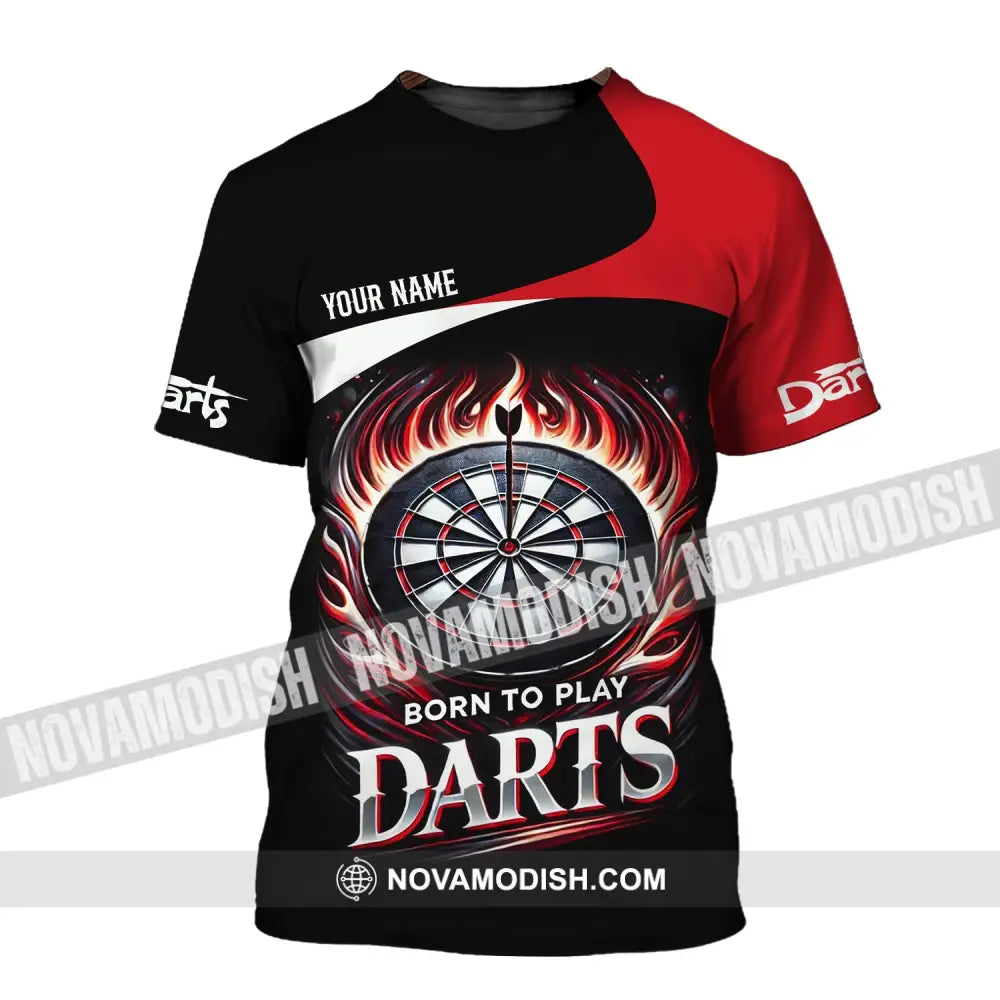 Unisex Shirt - Custom Name Born To Play Dart T-Shirt / S T-Shirt