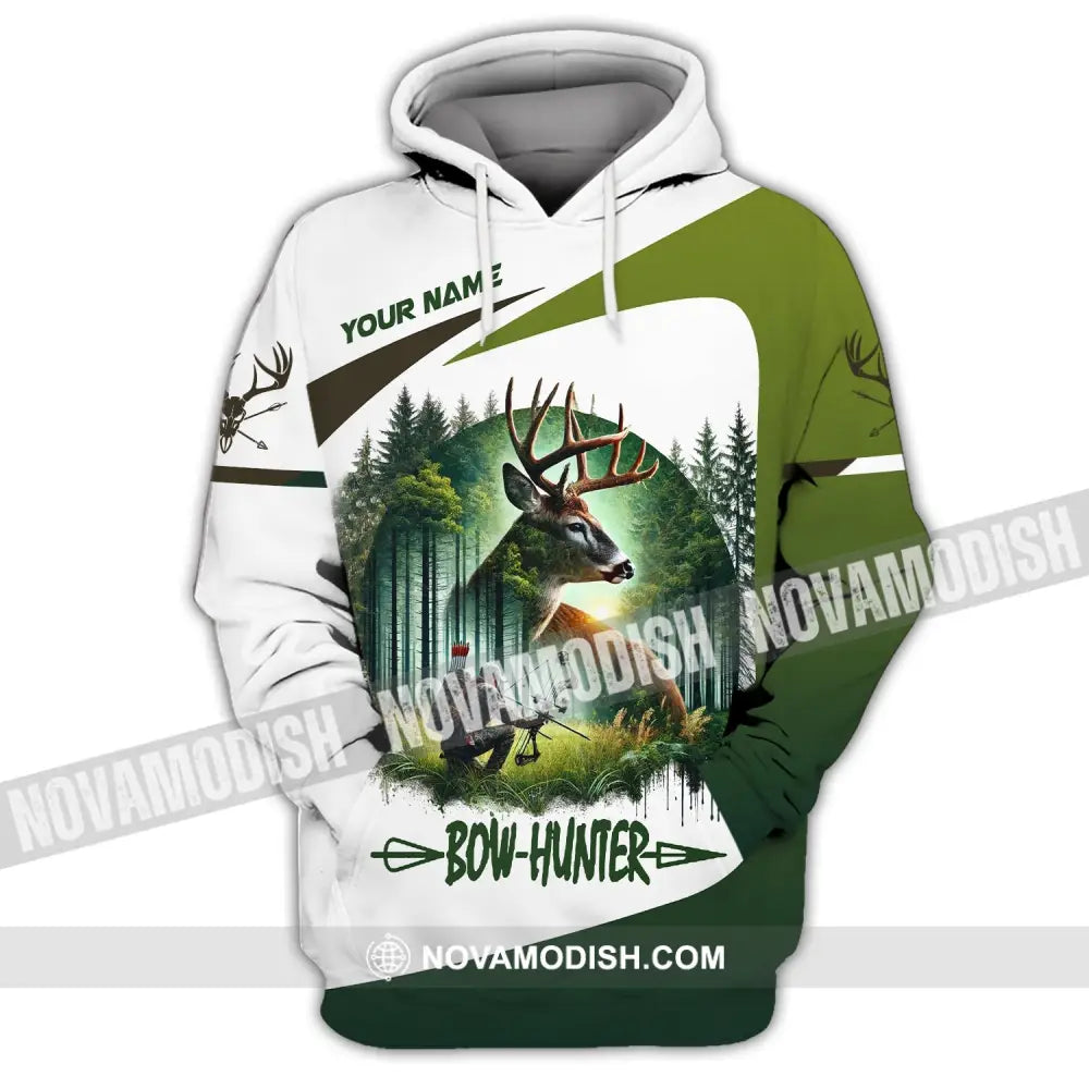 Unisex Shirt Custom Name Bow Hunter Hoodie Polo Long Sleeve / S T-Shirt