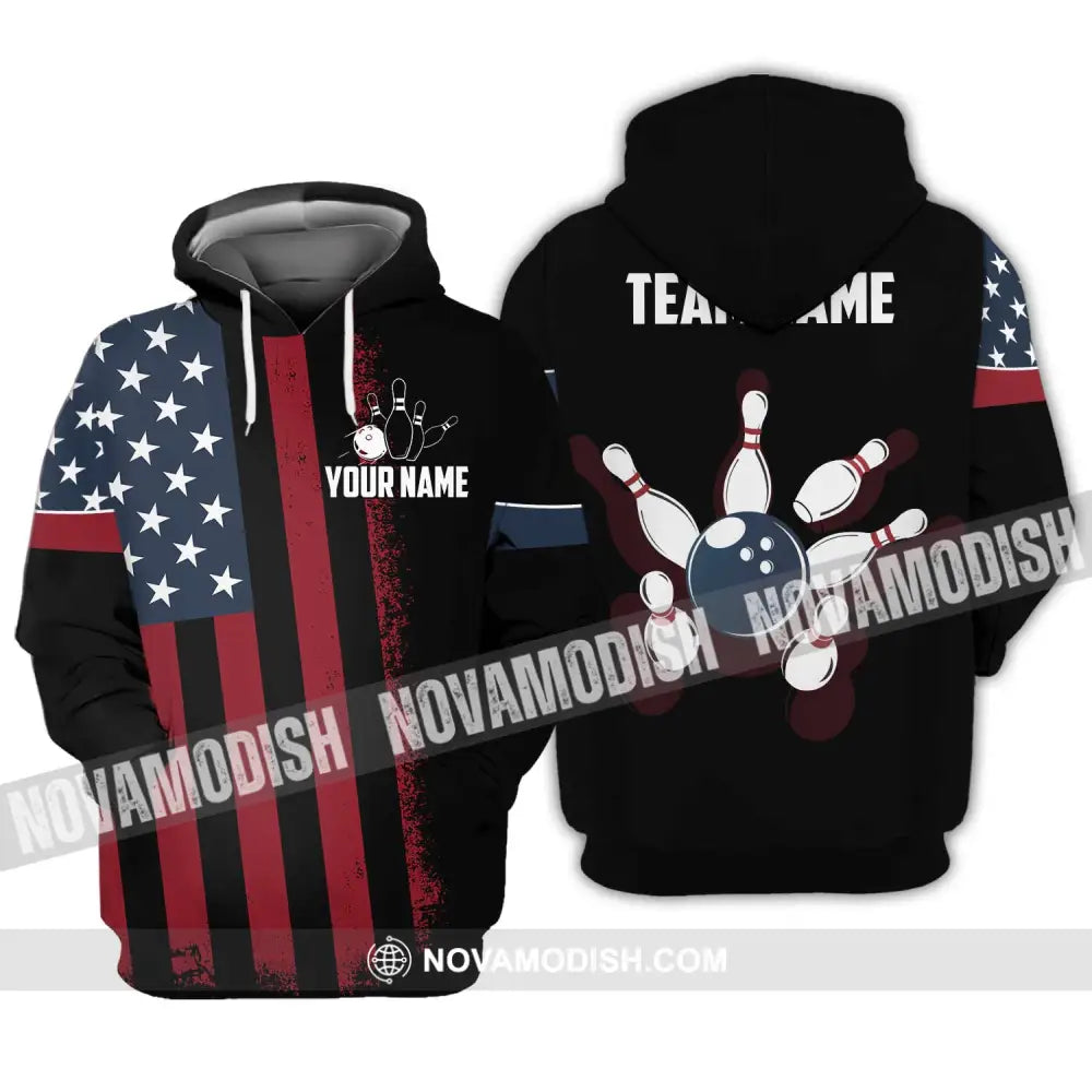 Unisex Shirt - Custom Name Bowling America Shirt Hoodie / S T-shirt