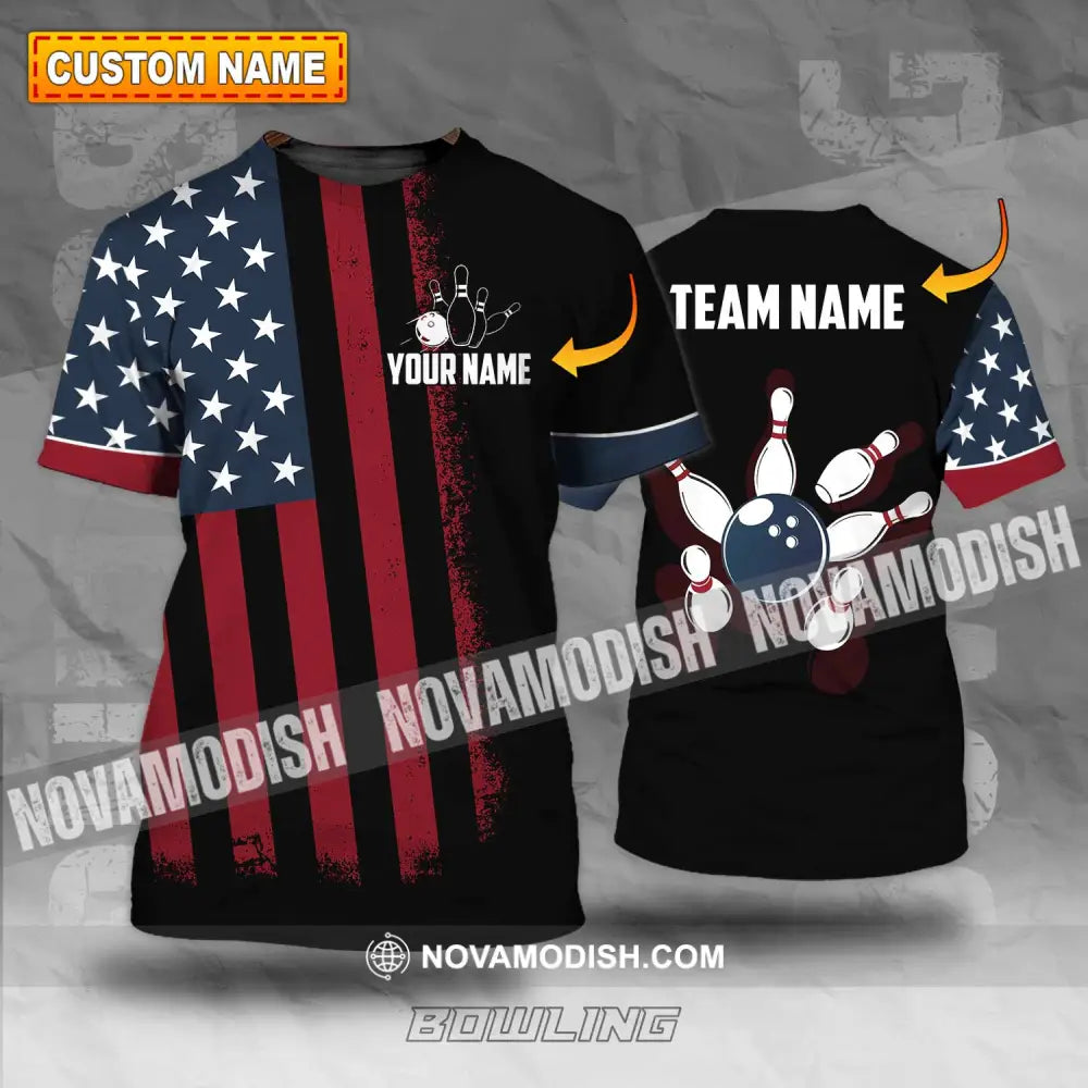 Unisex Shirt - Custom Name Bowling America Shirt T-shirt