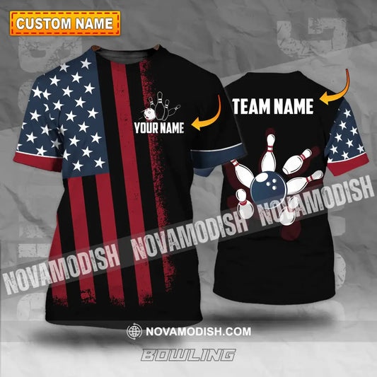 Unisex Shirt - Custom Name Bowling America Shirt T-shirt