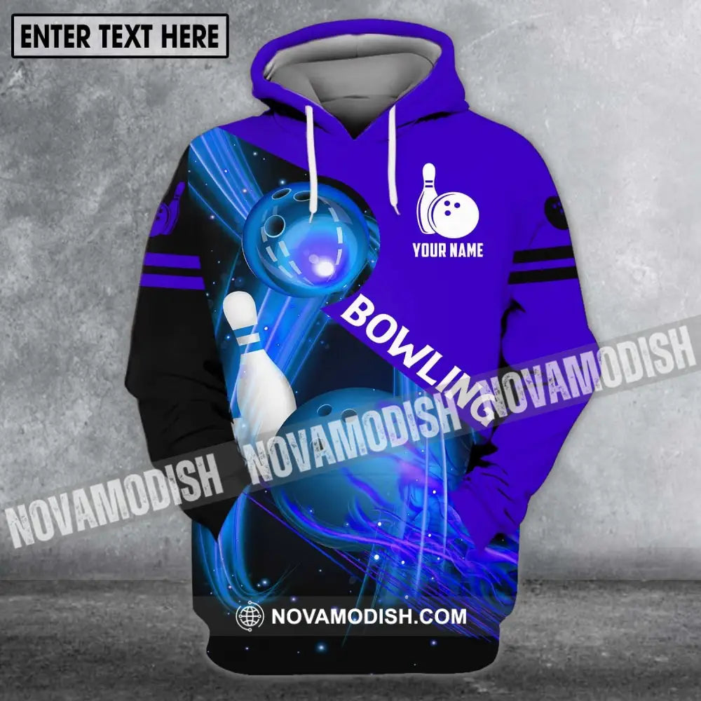 Unisex Shirt - Custom Name Shirt - Bowling Ball Blue Shirt Hoodie / S T-shirt